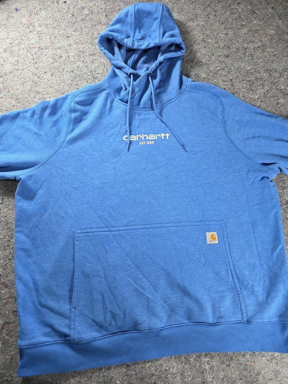 Carhartt Force Hoodie Mens XXL Blue Relaxed Fit Pullover Sweatshirt TS5569
